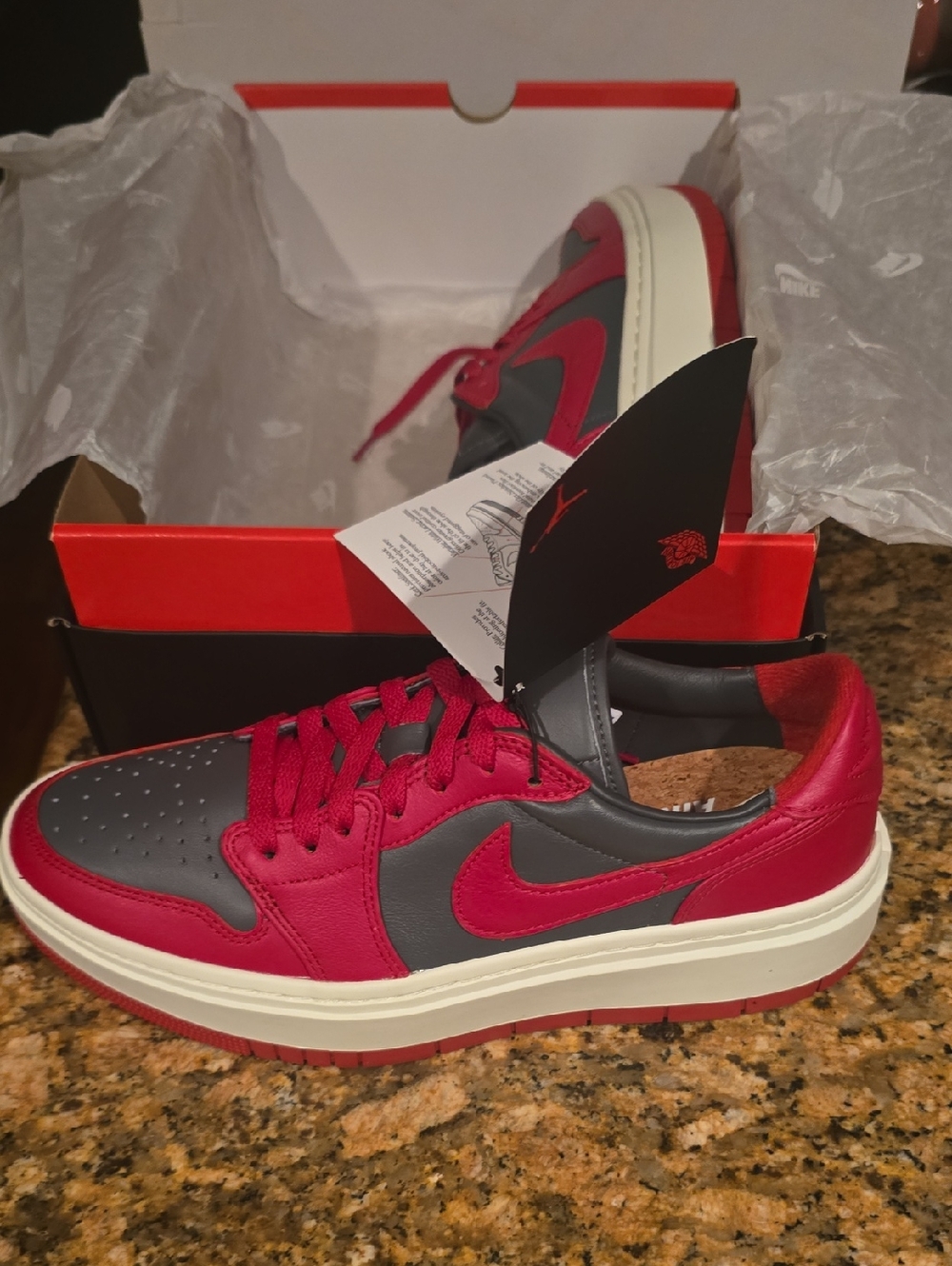 Nike Women Air Jordan 1 Elevate Low Red and Gray